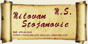 Milovan Stojanović vizit kartica